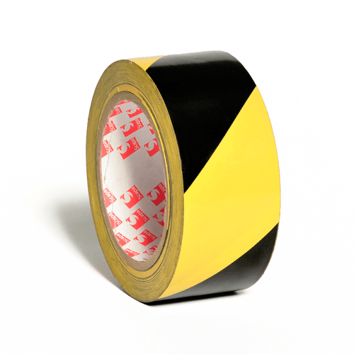 Cinta Señalización PVC Amarillo Negro - 50mm X 33M