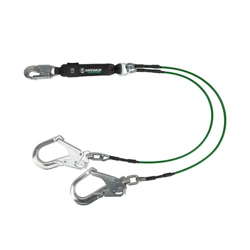 Cabo cable acero Safewaze en Y ganchos grande de Alu giratorio 6'  (1,8m) 019-2016