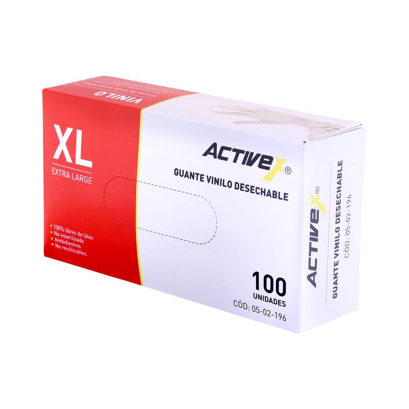 Guante-Examinacion-Activex-Vinilo-Claro--Caja-100-Un.--T-XL
