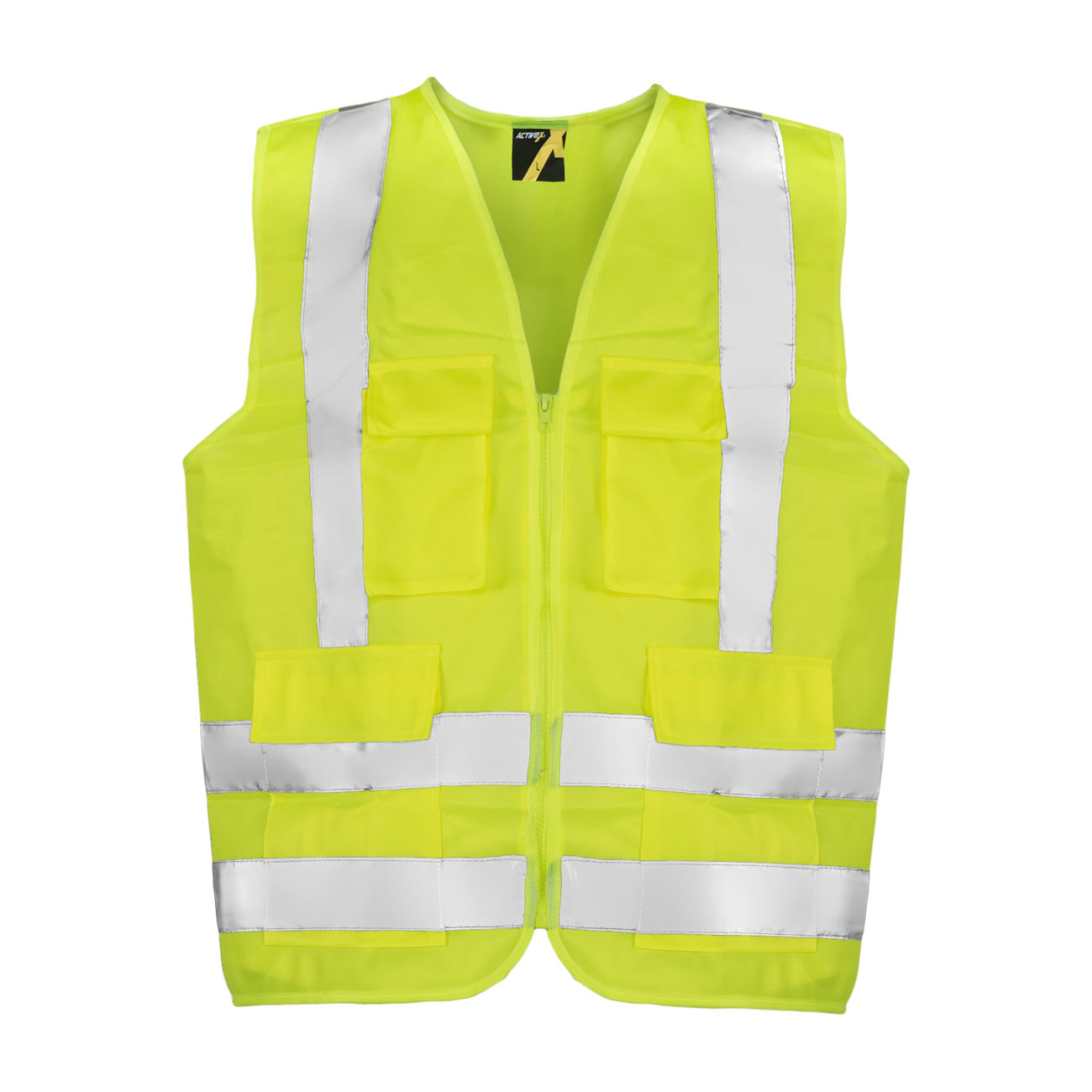 Chaleco Reflectante Verde Fluor 4 Bolsillos