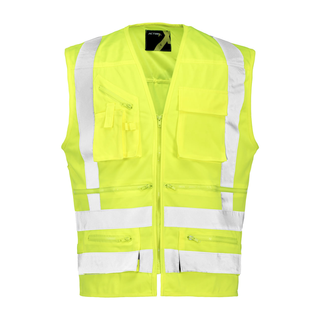 Chaleco Geólogo Cinta 360° Verde Fluor