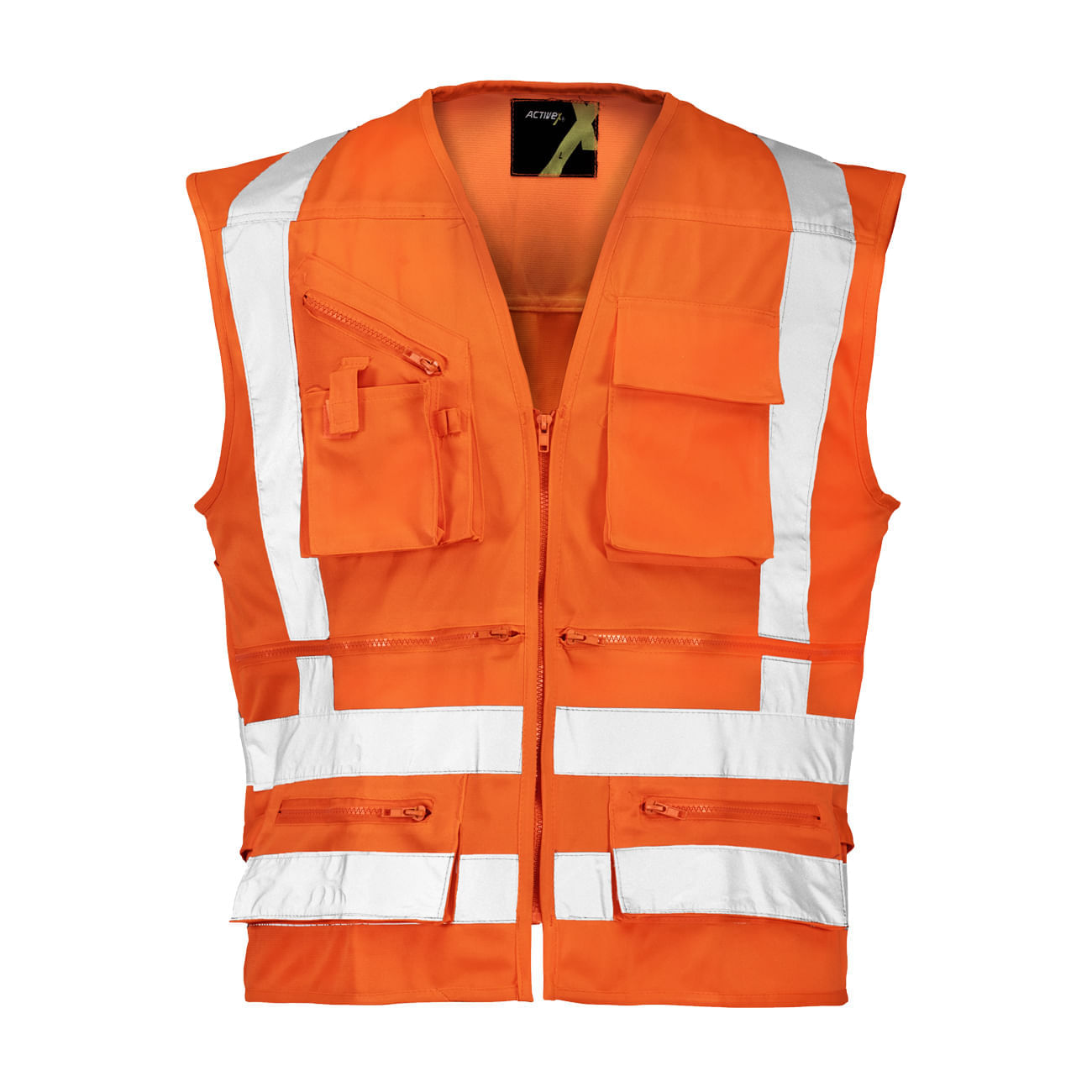 Chaleco Geólogo Cinta 360° Naranjo Fluor