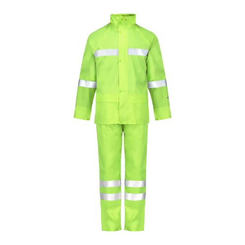 Traje Lluvia Verde Alta Visibilidad con Cinta Reflectante