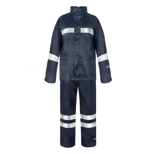 Traje Lluvia Azul con Cinta Reflectante