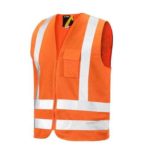 Chaleco Activex Naranjo Bols. Alta Vis C/Cinta