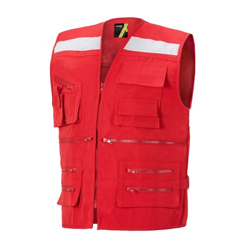 Chaleco Activex Geologo Canvas 250Gr Rojo C/Reflectante