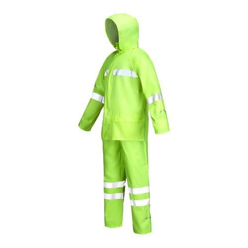 Traje Lluvia Verde Alta Visibilidad con Cinta Reflectante