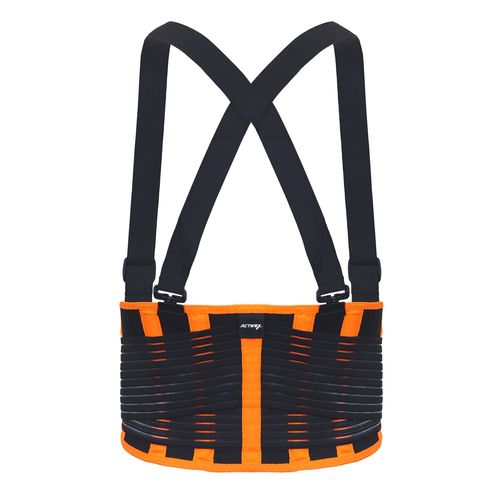 Faja Activex de Soporte Lumbar Naranjo Negro