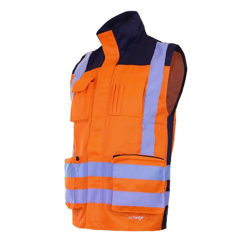 Chaleco Geologo Gabardina Terra Bicolor Naranjo