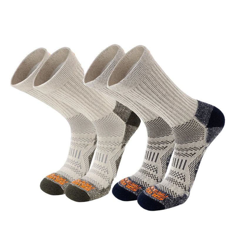Calcetin-Trekking-Altura-de-Algodon-y-Pima-2Pack-Azul---Verde-T---L