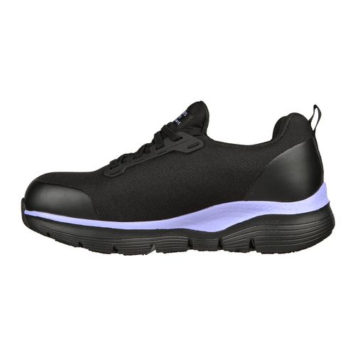 Zapatilla de Seguridad Skechers Evzan Negro/Morado Mujer