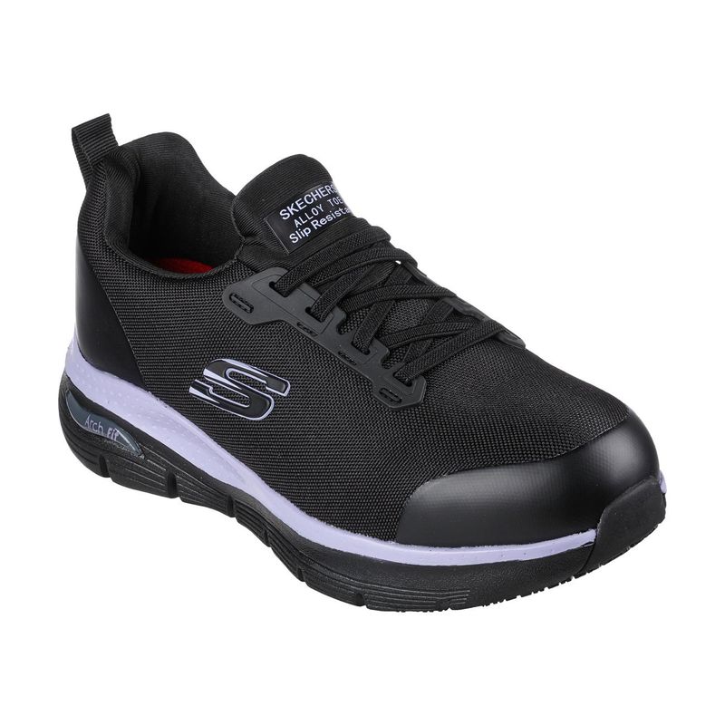 Zapatilla-De-Seguridad-Skechers-Evzan-Negra-Morado-Mujer-T-T35