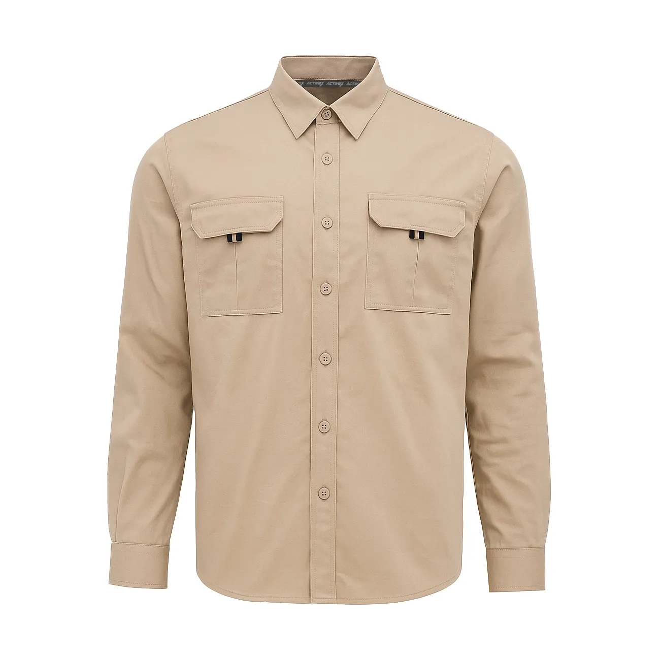 Tan Camisa Activex Gabardina 80/20 UV Beige