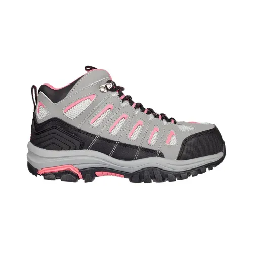 Botín De Seguridad Skechers Bellshill Gris/Rosado Mujer