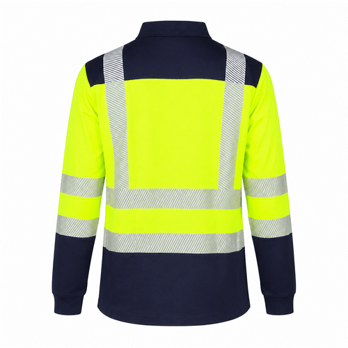 Polera Piqué ACTIVEX Dry Fit HV-100 Bicolor Amarillo/Azul