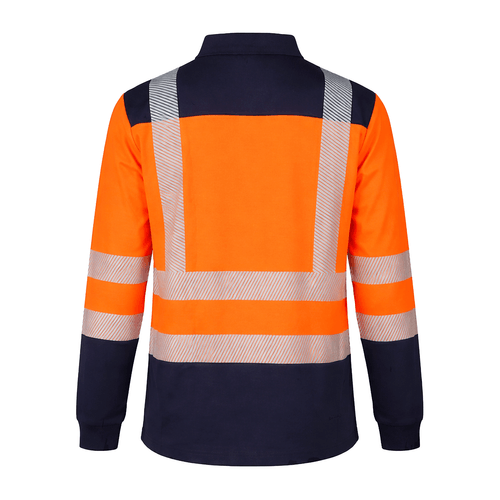 Polera Piqué Activex Dry Fit HV-100 Bicolor Naranja/Azul