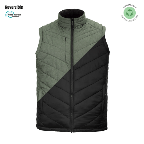 Parka sin manga reversible thinsulate hombre negro/verde Z-2000
