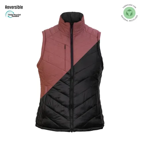 Parka sin manga reversible thinsulate mujer negro/malva z-2100