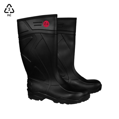 Bota De Seguridad V-Flex 940 PVC con punta y plantilla de acero Negra