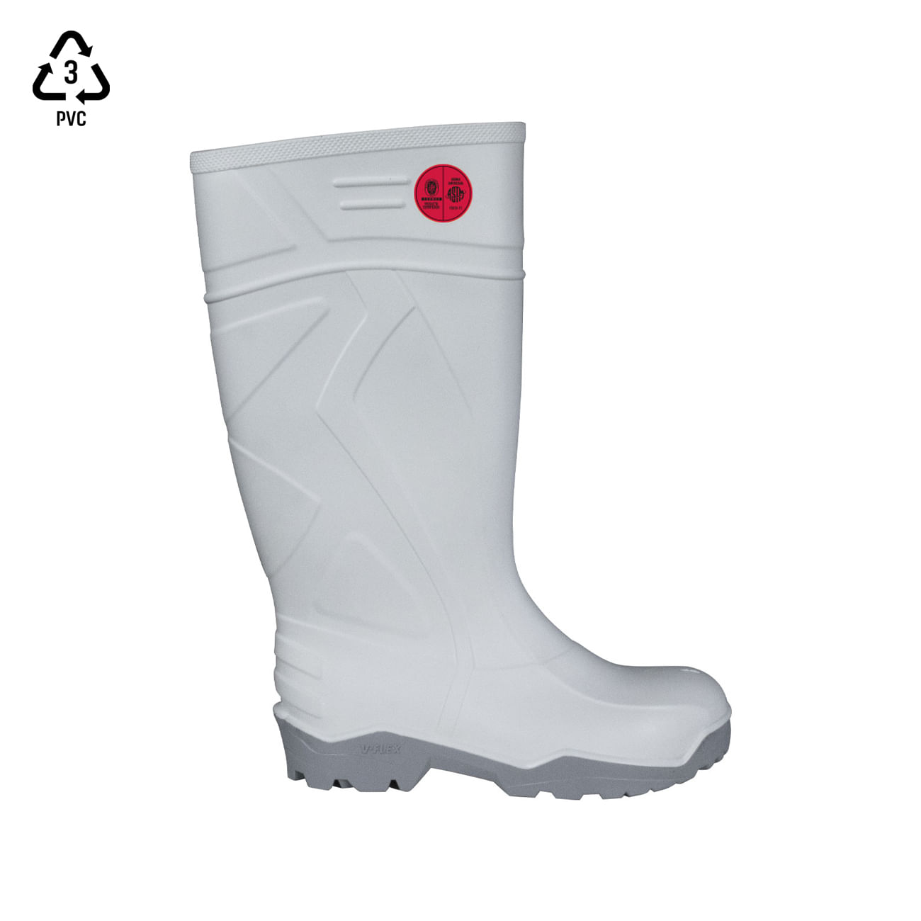 Bota De Seguridad V-Flex 933 PVC con punta y plantilla de acero Blanca