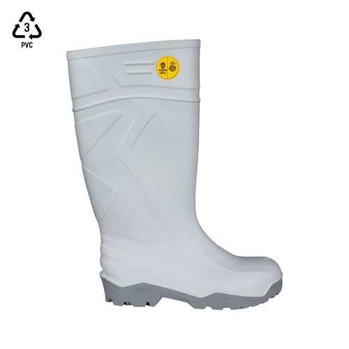 Bota De Seguridad V-Flex 943 PVC con punta de acero Blanca