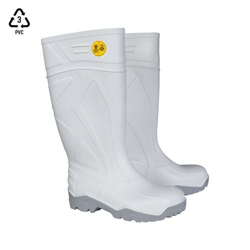 Bota De Seguridad V-Flex 943 PVC con punta de acero Blanca